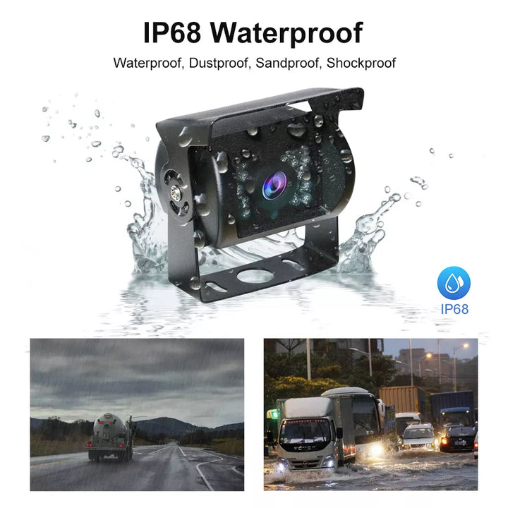 aoocci d1036 wireless carplay truck dvr with 4 channels camera ip68 